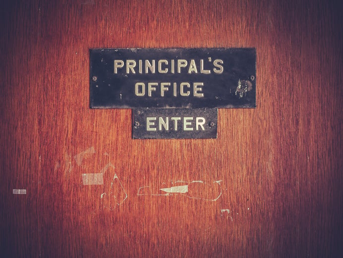 Grungy Principal Office Door Plaque